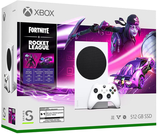 Xbox Series S Fortnite and Rocket League Bundle - Includes Xbox Wireless Controller - Includes Fortnite & Rocket League Downloads - 10GB RAM 512GB SSD - Up to 120 frames per second - Experience hi